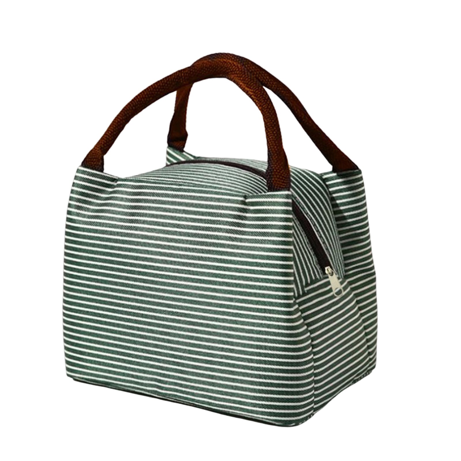 thumbnail image 2 of Bolsa aislante a rayas para el almuerzo - Amplio compartimento, correa ajustable y forro térmico - Bolsa Bento portátil para el trabajo/la escuela/los picnics, 2 of 2